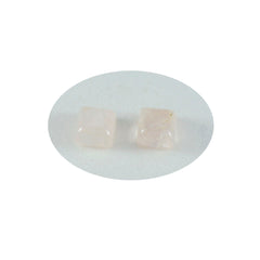 Rose Quartz 1PC Tiny 6x6 MM Square Cabochon Pink Brilliant semi Precious Loose Gems