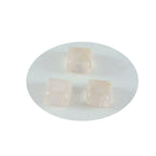 Rose Quartz 1PC Small 7x7 MM Square Cabochon Pink Sparkling semi Precious Loose Gemstone