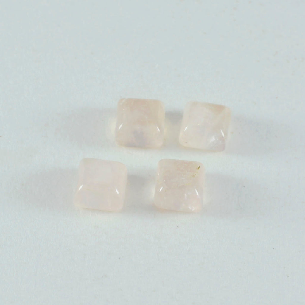 Rose Quartz 1PC Small 8x8 MM Square Cabochon Pink Polished semi Precious Loose Gemstones