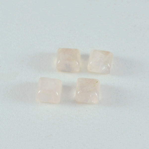 Rose Quartz 1PC Small 8x8 MM Square Cabochon Pink Polished semi Precious Loose Gemstones