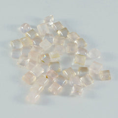 Rose Quartz 10PC Tiny 4x4 MM Square Cabochon Pink Pure semi Precious Precious Gemstone
