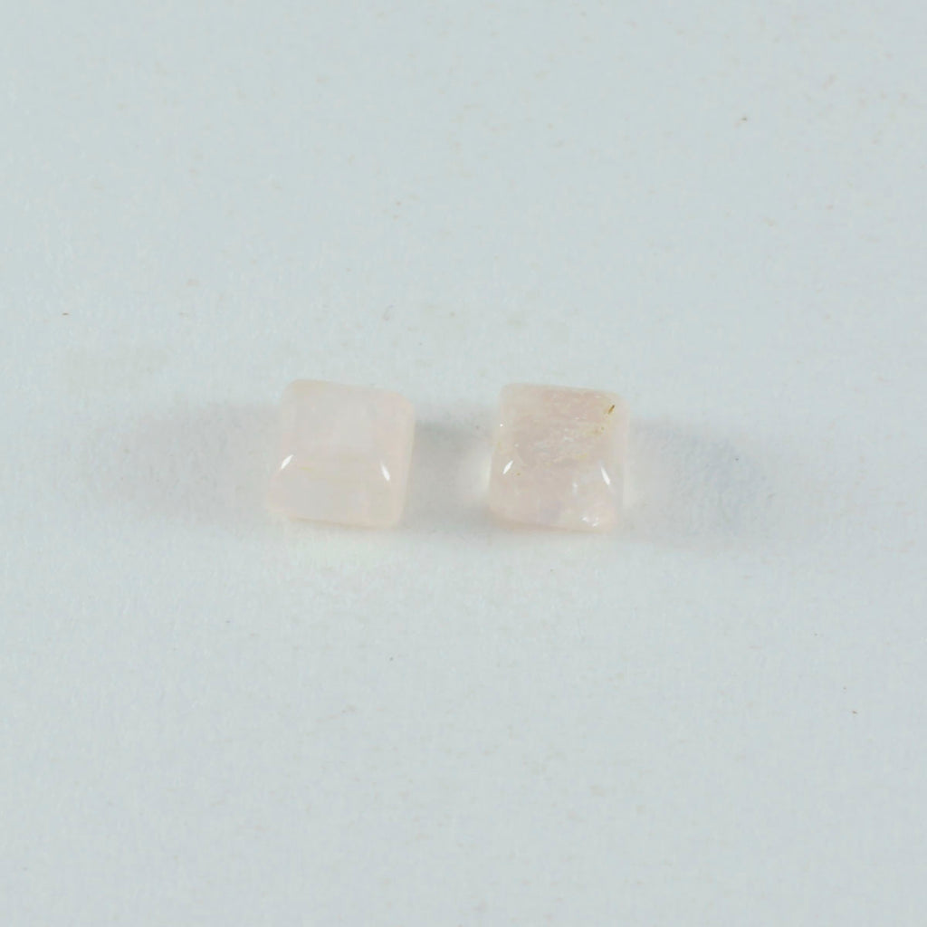 Rose Quartz 10PC Tiny 5x5 MM Square Cabochon Pink Fiery semi Precious Gems