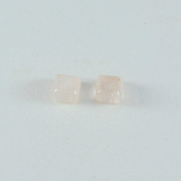 Rose Quartz 10PC Tiny 5x5 MM Square Cabochon Pink Fiery semi Precious Gems