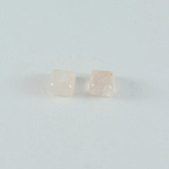 Rose Quartz 10PC Tiny 5x5 MM Square Cabochon Pink Fiery semi Precious Gems