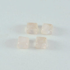 Rose Quartz 1PC Tiny 6x6 MM Square Cabochon Pink Brilliant semi Precious Loose Gems