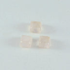 Rose Quartz 1PC Small 7x7 MM Square Cabochon Pink Sparkling semi Precious Loose Gemstone