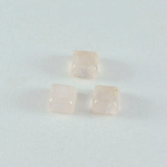 Rose Quartz 1PC Small 7x7 MM Square Cabochon Pink Sparkling semi Precious Loose Gemstone