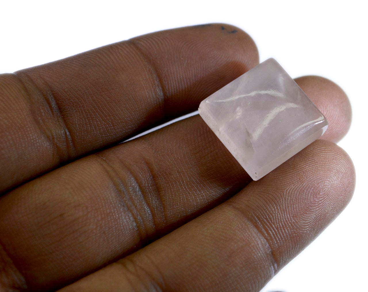 Rose Quartz 1PC Small 8x8 MM Square Cabochon Pink Polished semi Precious Loose Gemstones
