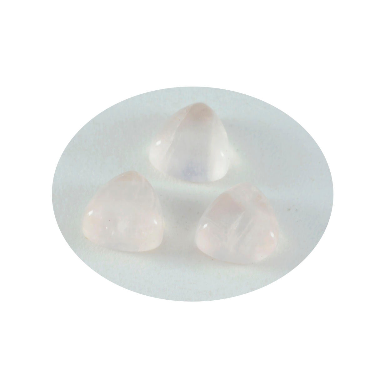 Rose Quartz 1PC Large 10x10 MM Triangle Cabochon Pink Fiery semi Precious Loose Gemstone