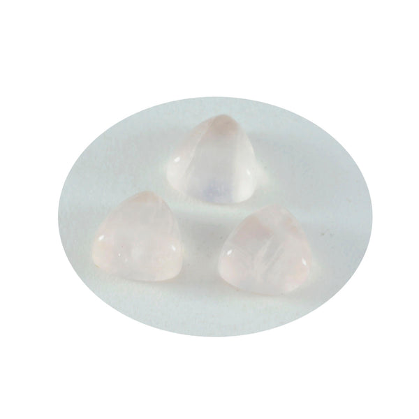 Rose Quartz 1PC Large 10x10 MM Triangle Cabochon Pink Fiery semi Precious Loose Gemstone