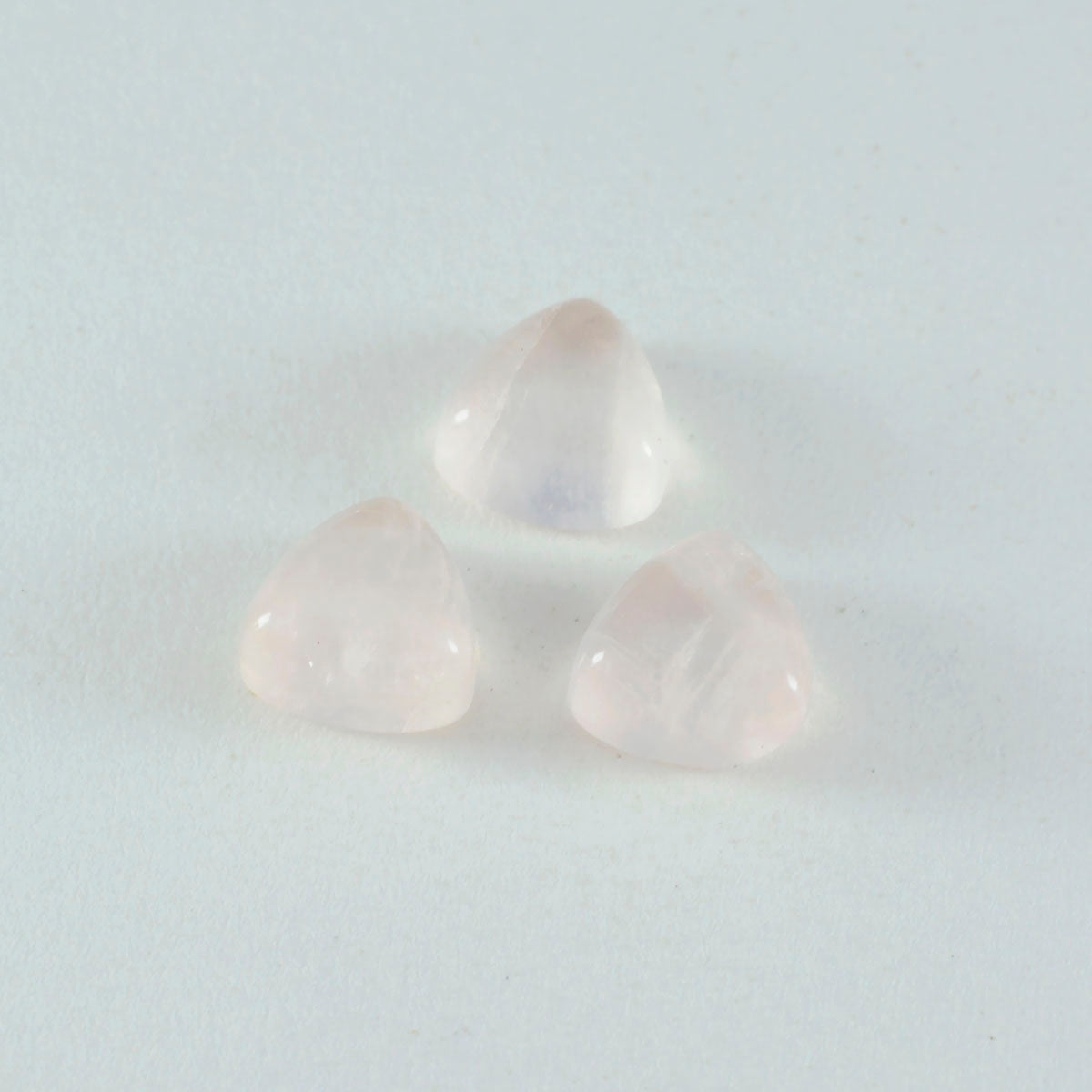 Rose Quartz 1PC Large 10x10 MM Triangle Cabochon Pink Fiery semi Precious Loose Gemstone