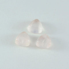 Rose Quartz 1PC Large 10x10 MM Triangle Cabochon Pink Fiery semi Precious Loose Gemstone