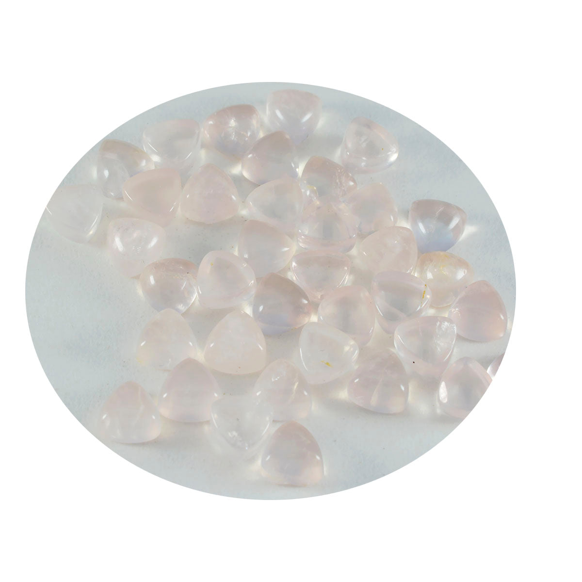Rose Quartz 1PC Tiny 6x6 MM Triangle Cabochon Pink Natural semi Precious Semi Precious Gemstone