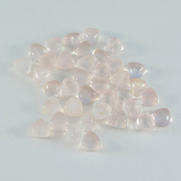 Rose Quartz 10PC Tiny 4x4 MM Triangle Cabochon Pink Fine semi Precious Loose Gemstone