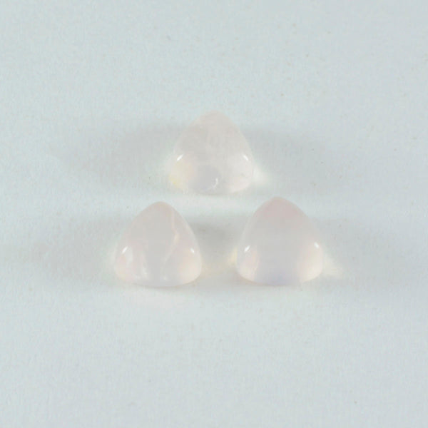 Rose Quartz 1PC Large 11x11 MM Triangle Cabochon Pink Brilliant semi Precious Loose Gemstones