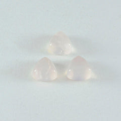 Rose Quartz 1PC Large 11x11 MM Triangle Cabochon Pink Brilliant semi Precious Loose Gemstones