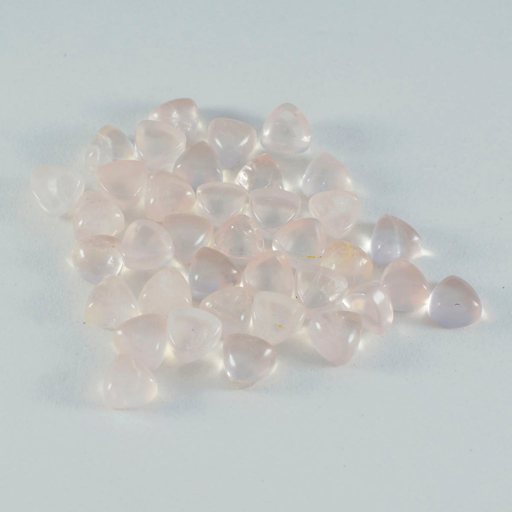 Rose Quartz 10PC Tiny 4x4 MM Triangle Cabochon Pink Fine semi Precious Loose Gemstone