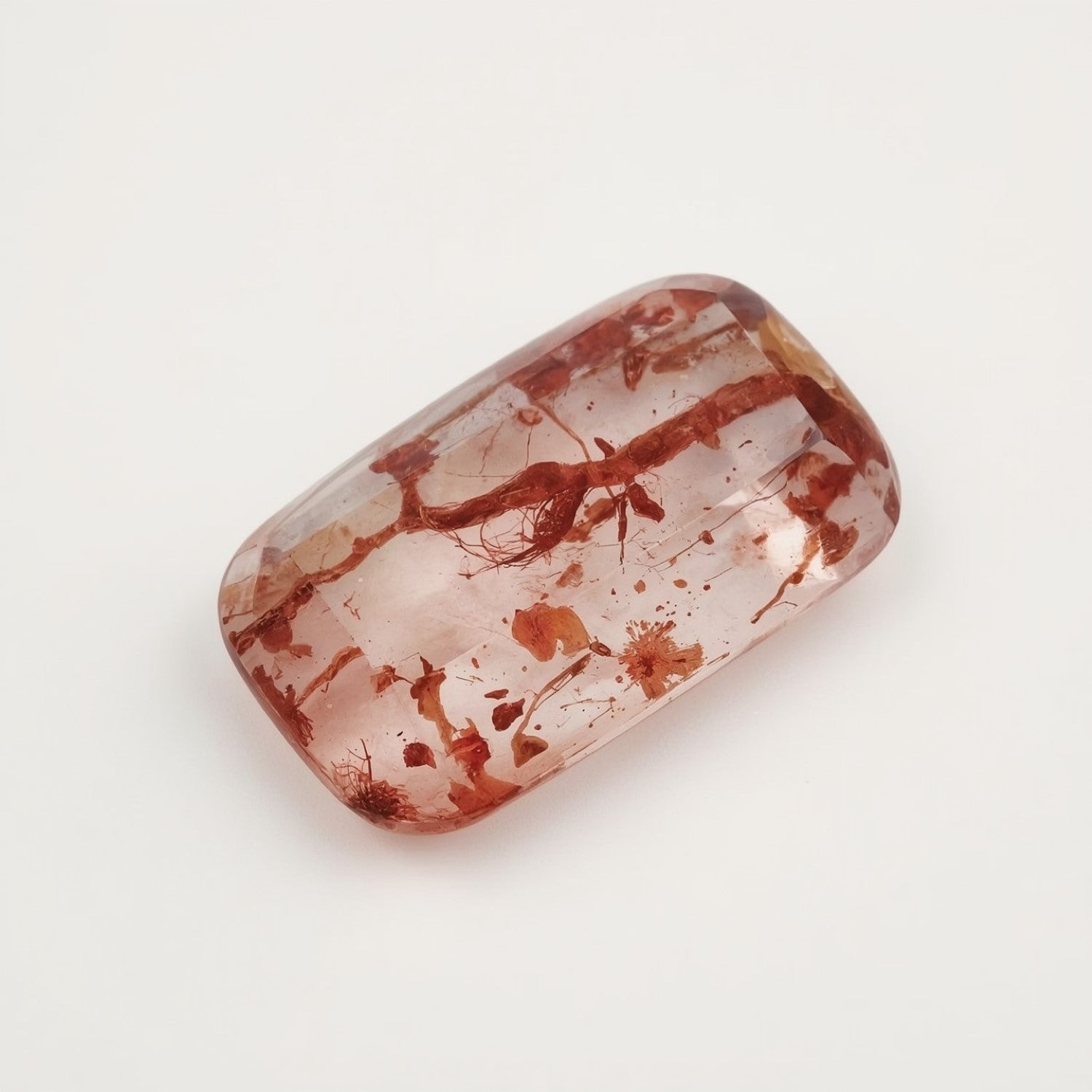 Red Strawberry Quartz 10PC Tiny 4x8 MM Baguette Cabochon Red Lustrous semi Precious Loose Gemstone Sekundär produktbild