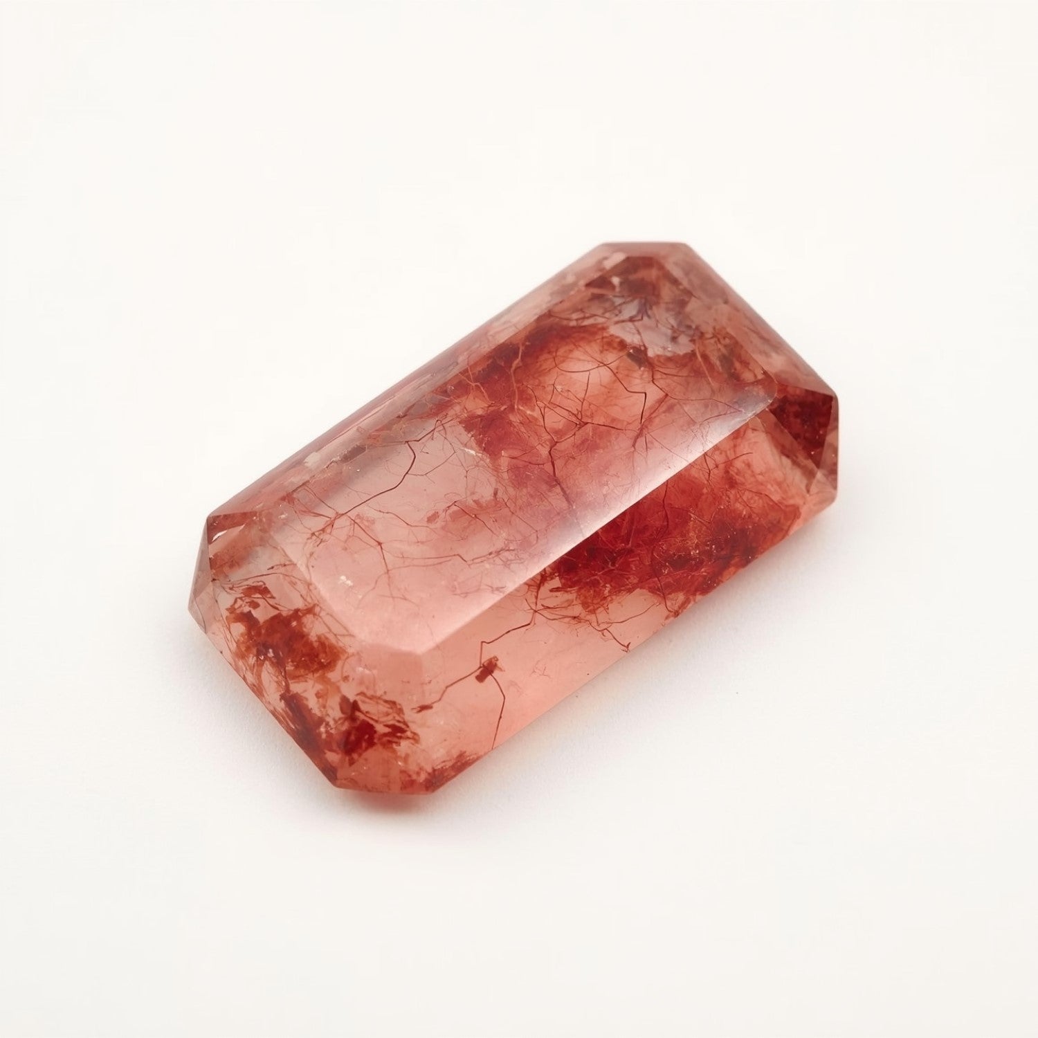 Red Strawberry Quartz 1PC Medium 7x14 MM Baguette Cabochon Red High-Quality semi Precious Precious Gemstone Secundaire afbeelding