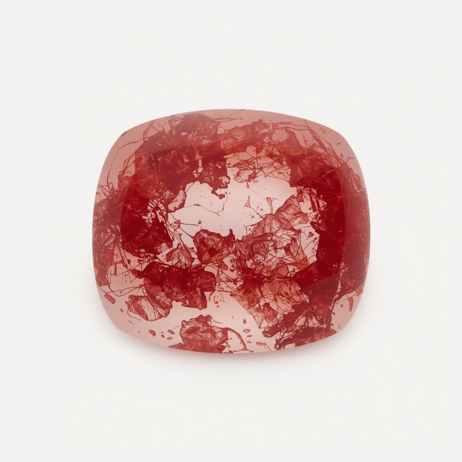 Red Strawberry Quartz 1PC Small 7x7 MM Cushion Cabochon Red Sparkling semi Precious Gems Main image