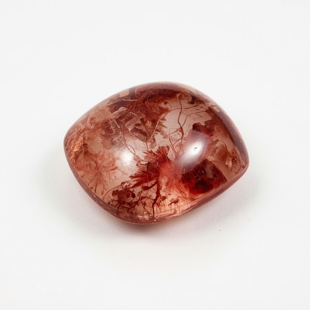 Red Strawberry Quartz 1PC Small 8x8 MM Cushion Cabochon Red Polished semi Precious Loose Gems