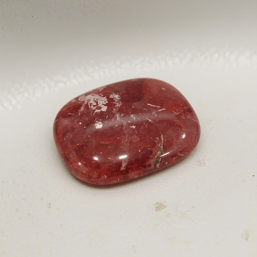 Red Strawberry Quartz 1PC Tiny 5x7 MM Emerald Cabochon Red Brilliant semi Precious Loose Gemstones