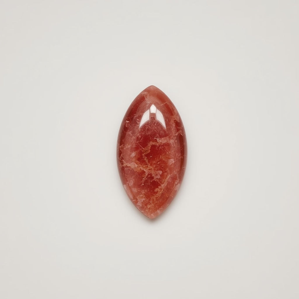 Red Strawberry Quartz 1PC Small 5x10 MM Marquise  Cabochon Red Genuine semi Precious Loose Gemstones