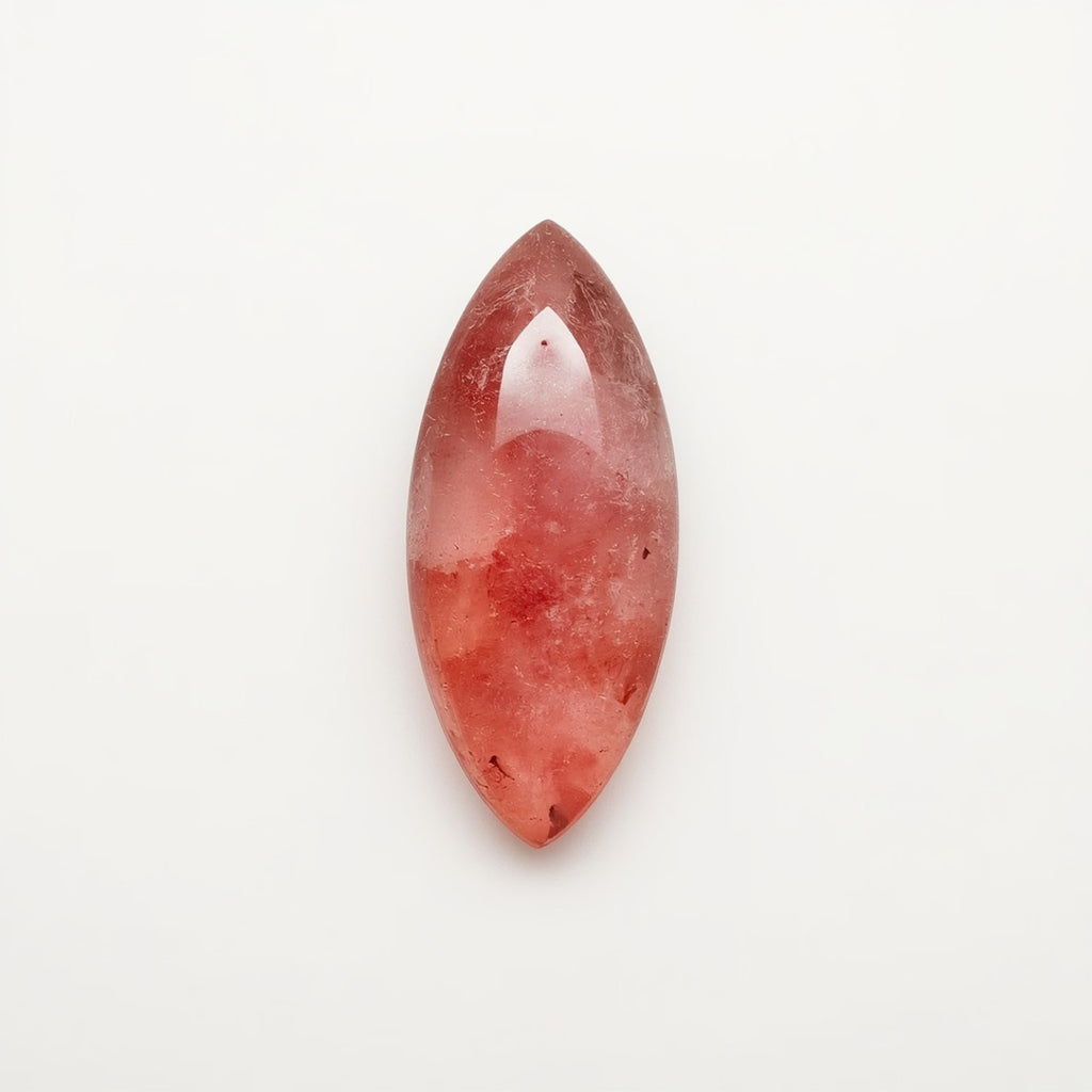 Red Strawberry Quartz 1PC Medium 7x14 MM Marquise  Cabochon Red Pure semi Precious Precious Gemstone