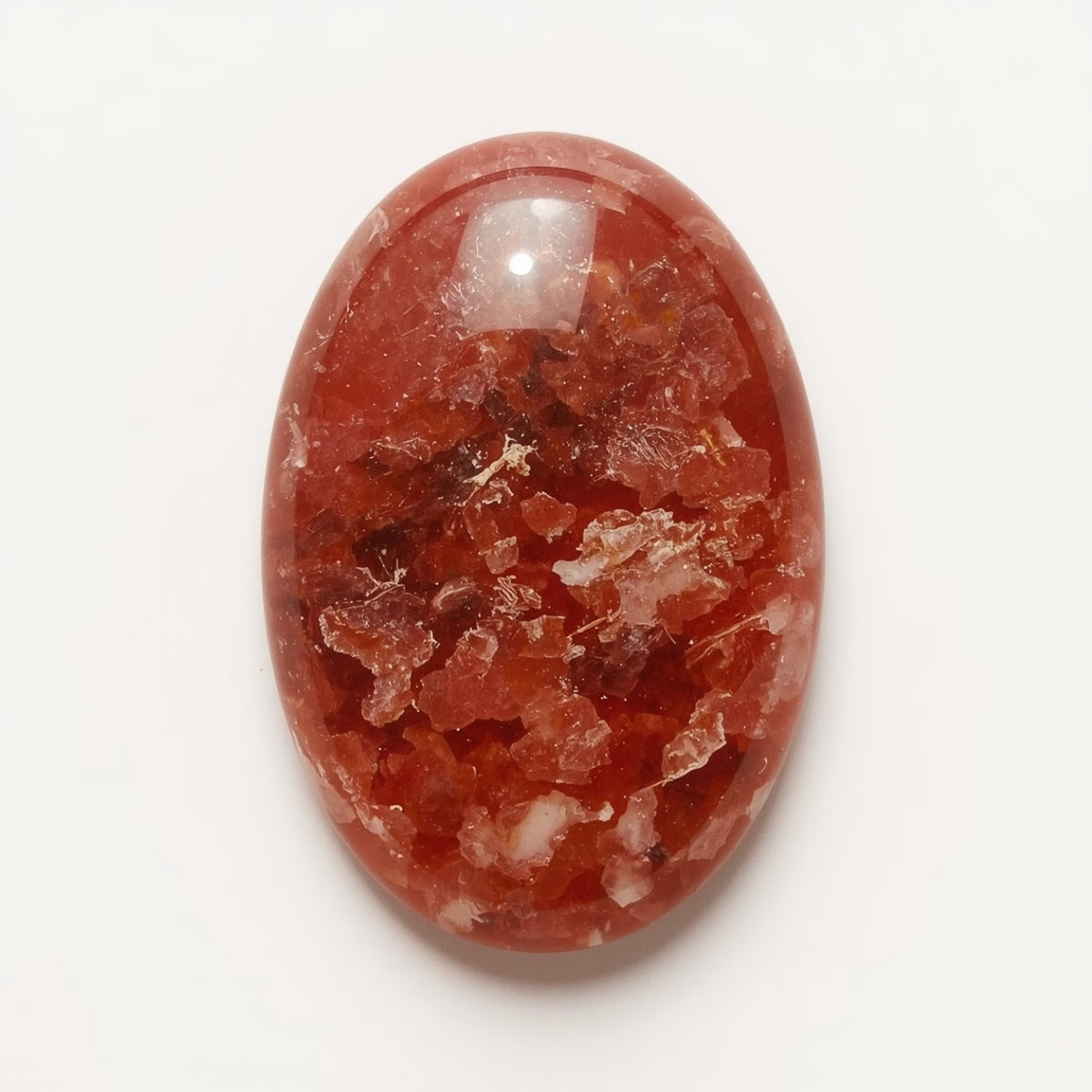 Red Strawberry Quartz 1PC Large 10x12 MM Oval Cabochon Red Fiery semi Precious Loose Gemstone