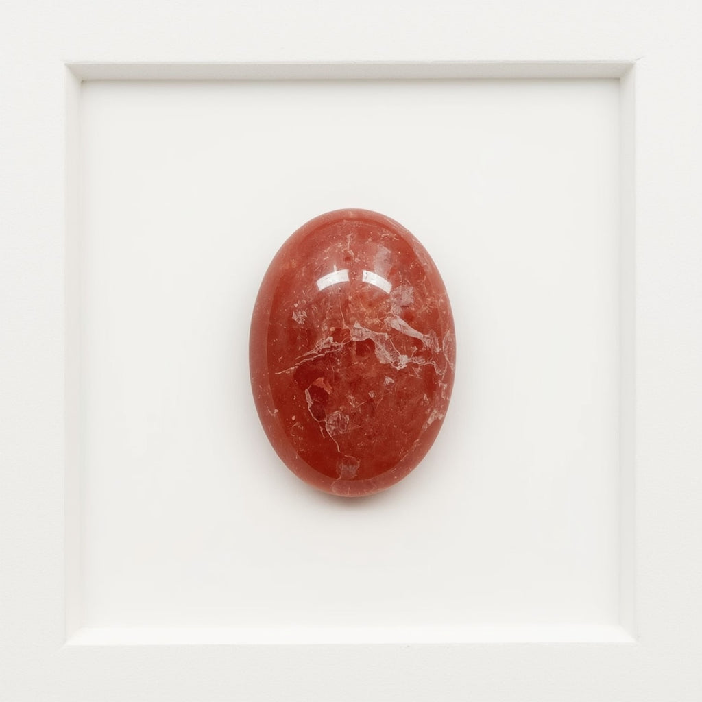 Red Strawberry Quartz 1PC Small 6x9 MM Oval Cabochon Red Fine semi Precious Loose Gemstone