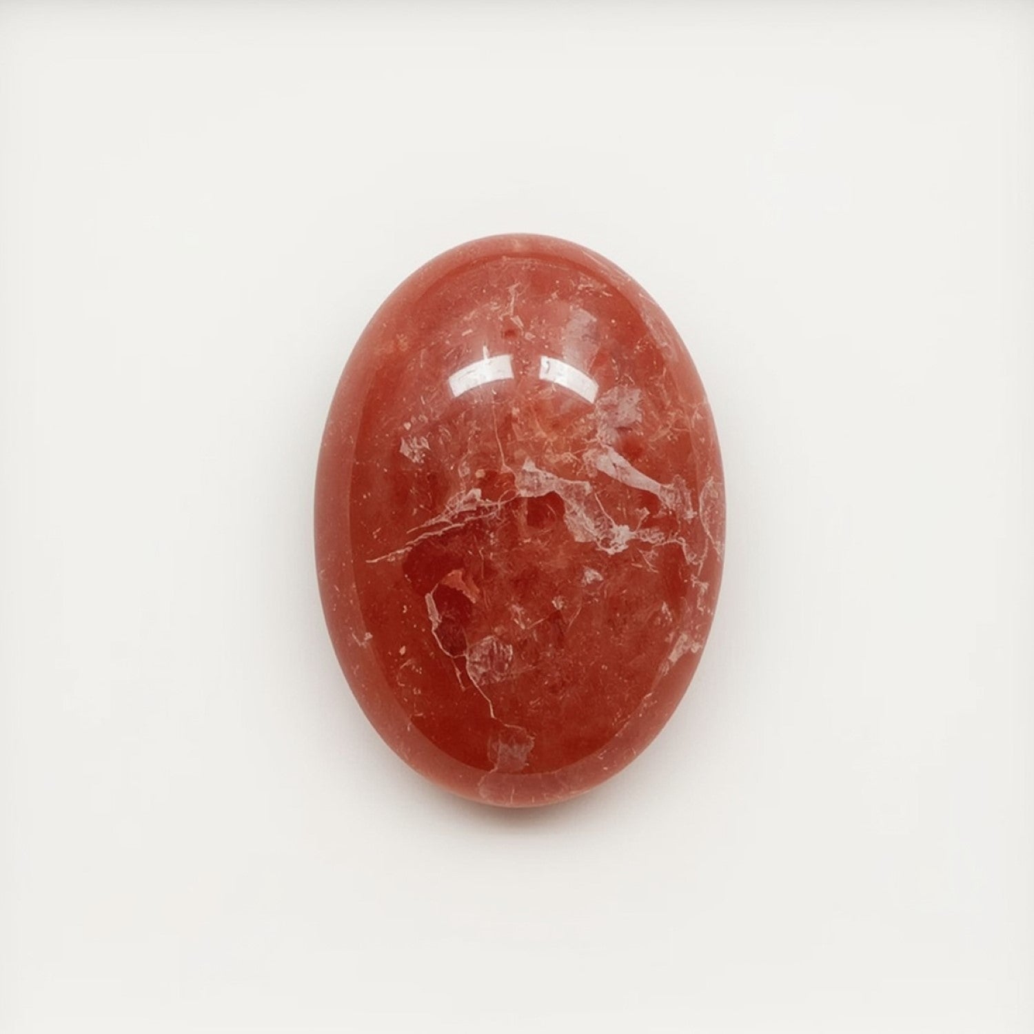 Red Strawberry Quartz 1PC Medium 7x10 MM Oval Cabochon Red Natural semi Precious Semi Precious Gemstone Immagine secondaria del prodotto