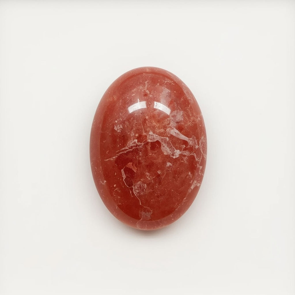 Red Strawberry Quartz 1PC Medium 7x10 MM Oval Cabochon Red Natural semi Precious Semi Precious Gemstone