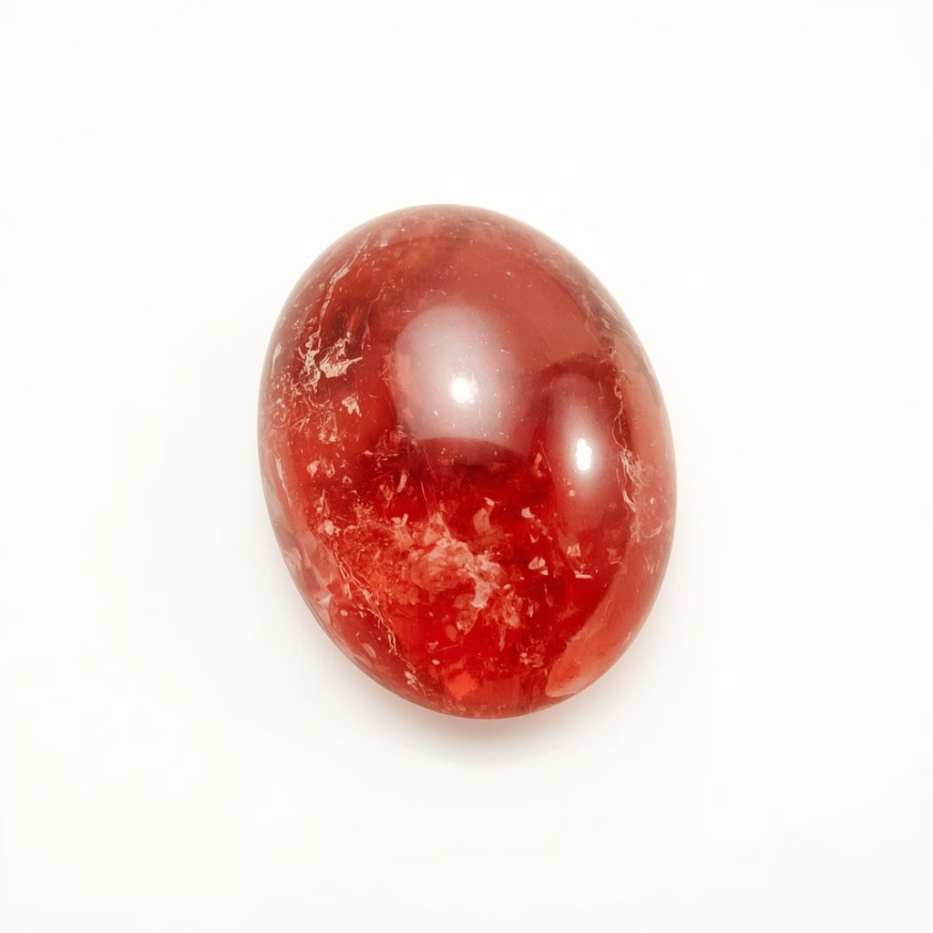 Red Strawberry Quartz 1PC Small 7x9 MM Oval Cabochon Red High-Quality semi Precious Loose Gemstones