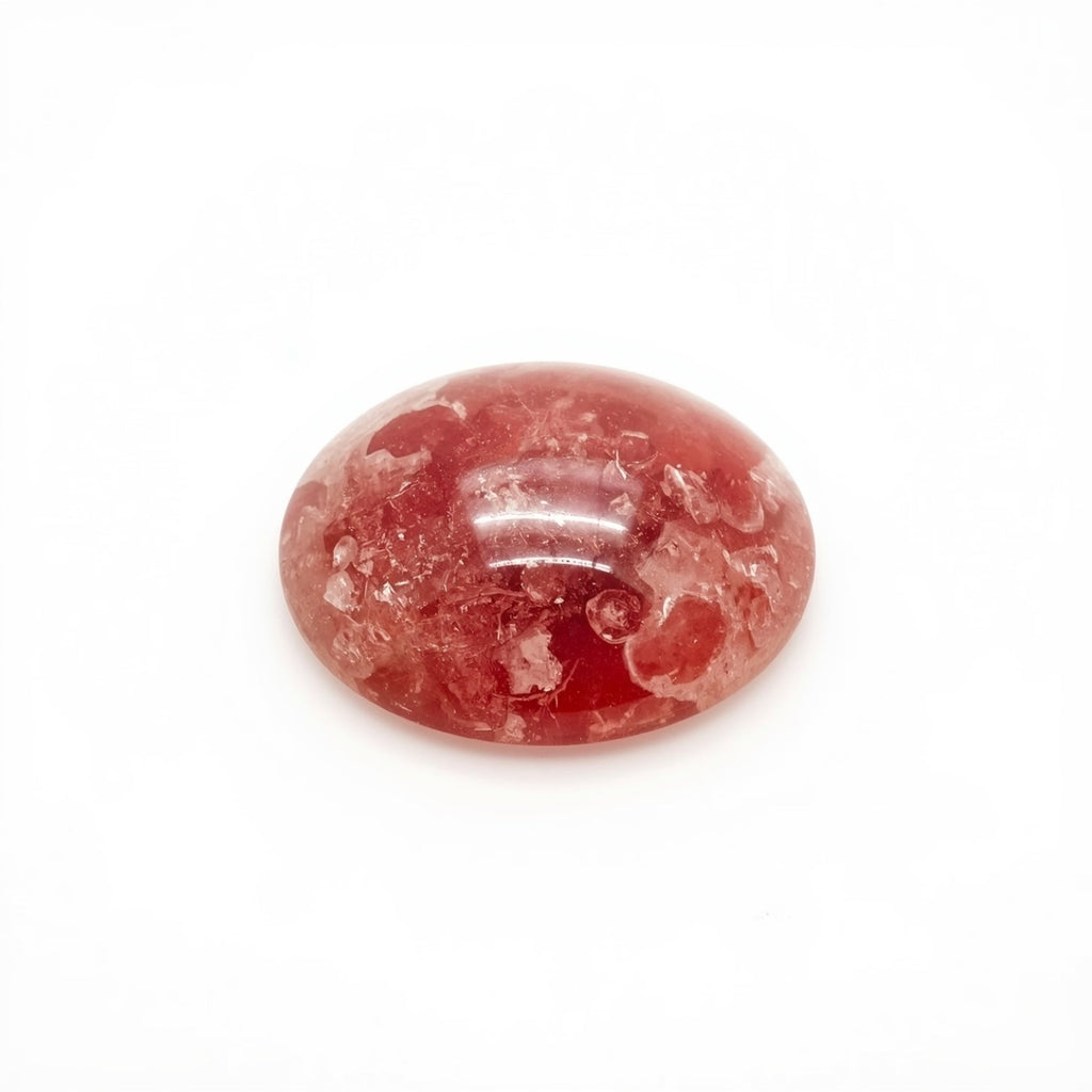 Red Strawberry Quartz 1PC Large 8x12 MM Oval Cabochon Red Pure semi Precious Loose Gems