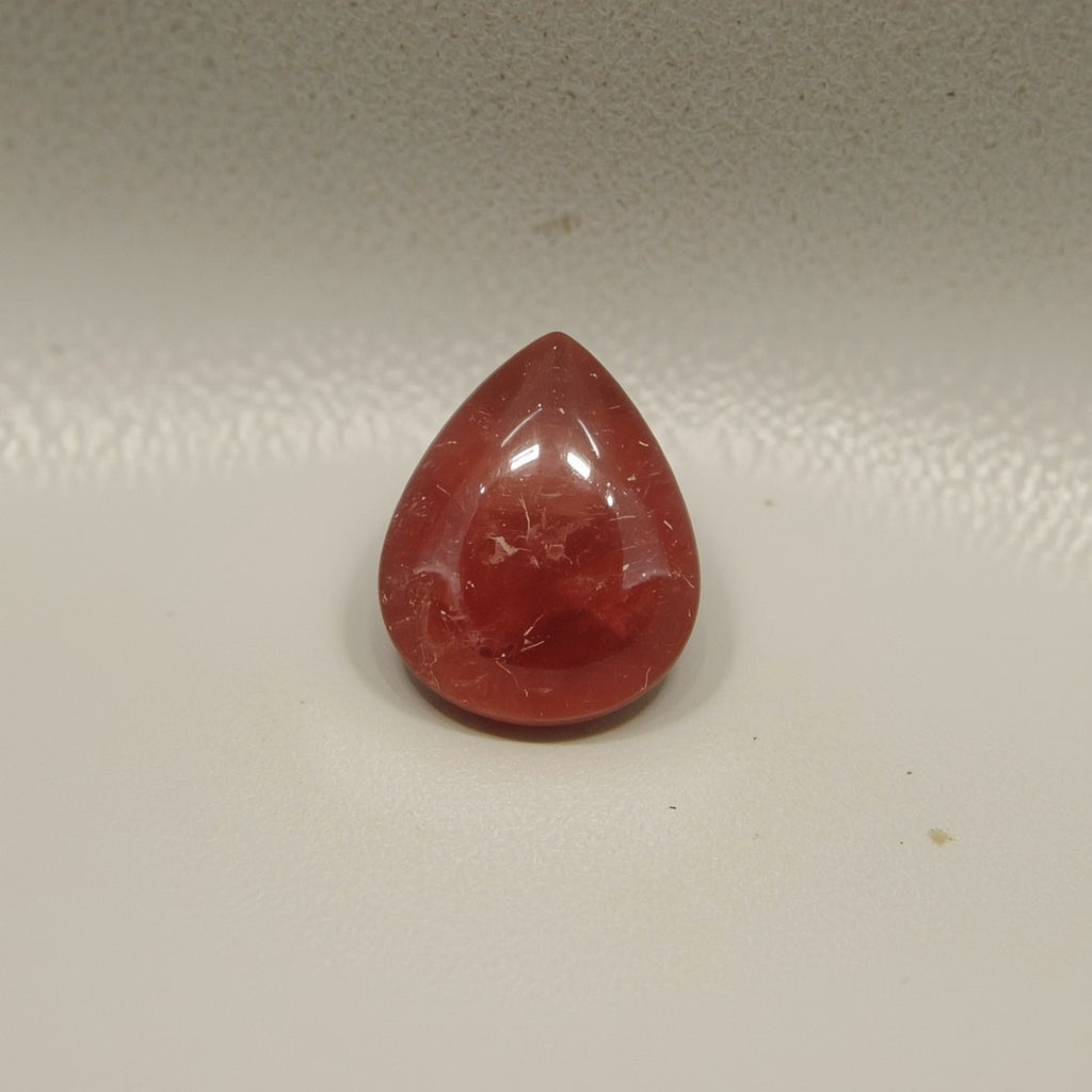 Red Strawberry Quartz 1PC Medium 7x10 MM Pear Cabochon Red Brilliant semi Precious Loose Gemstones