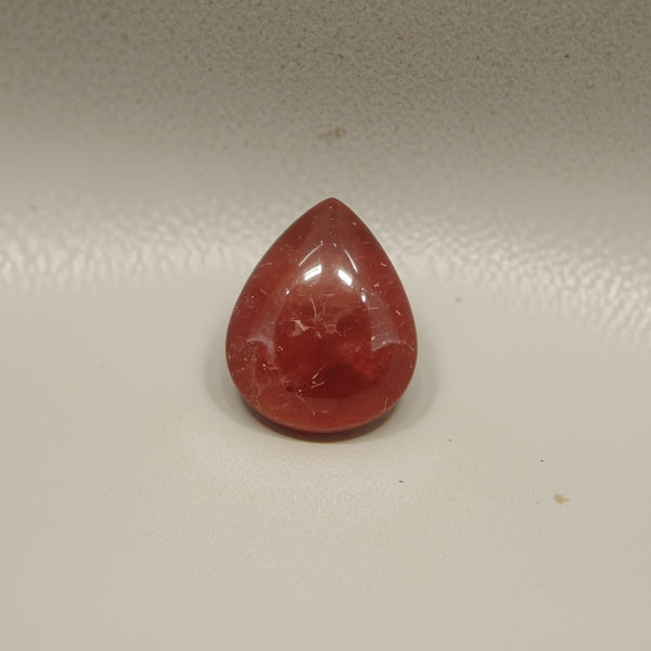 Red Strawberry Quartz 1PC Medium 7x10 MM Pear Cabochon Red Brilliant semi Precious Loose Gemstones