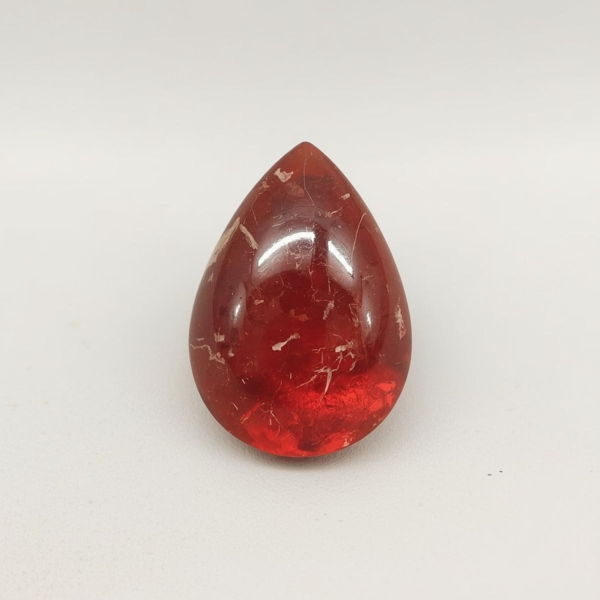 Red Strawberry Quartz 1PC Small 7x9 MM Pear Cabochon Red Fiery semi Precious Loose Gemstone