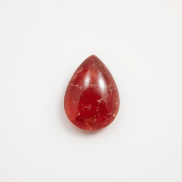 Red Strawberry Quartz 1PC Medium 8x10 MM Pear Cabochon Red Sparkling semi Precious Semi Precious Gemstone