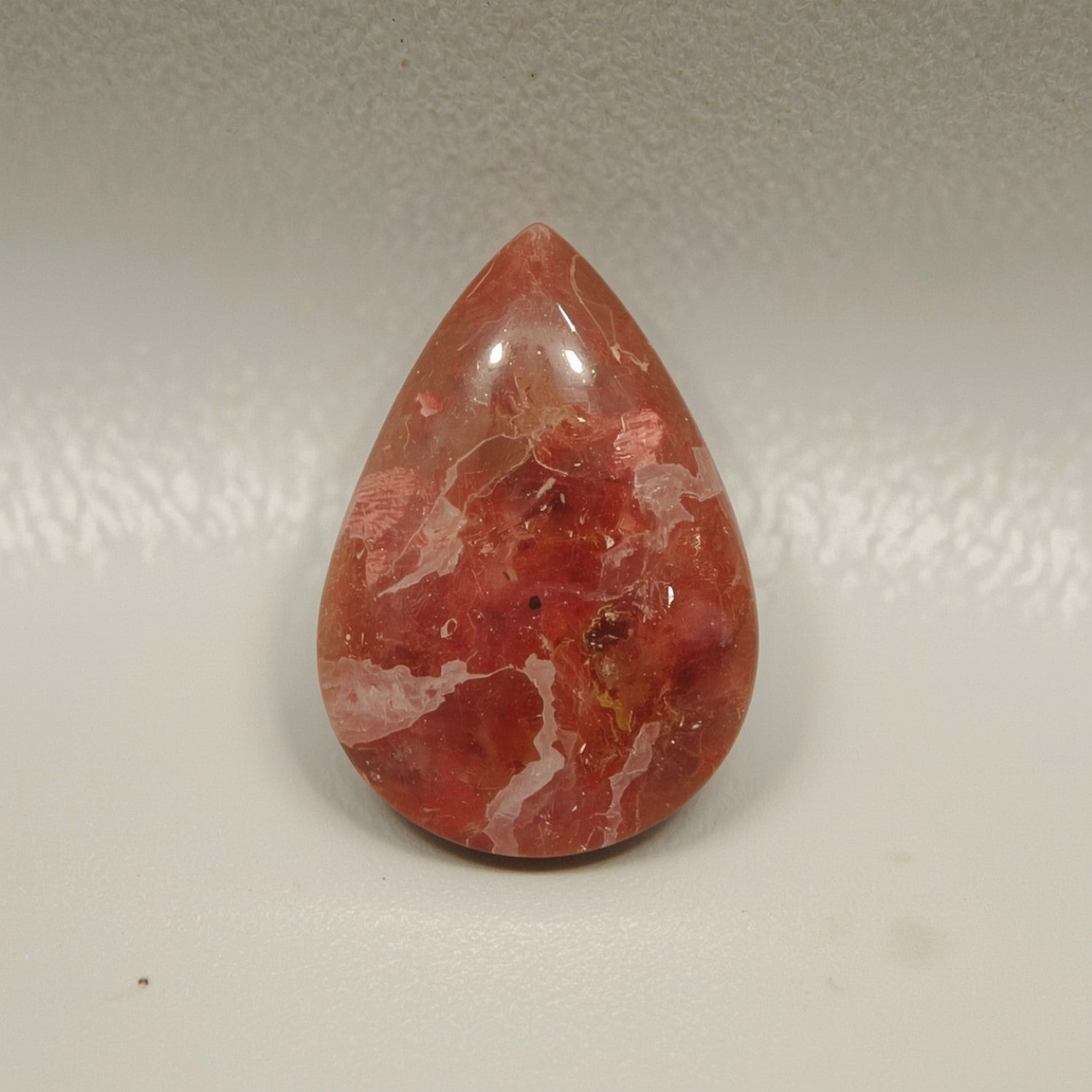 Red Strawberry Quartz 1PC Large 9x11 MM Pear Cabochon Red Polished semi Precious Precious Gemstone Image secondaire du produit