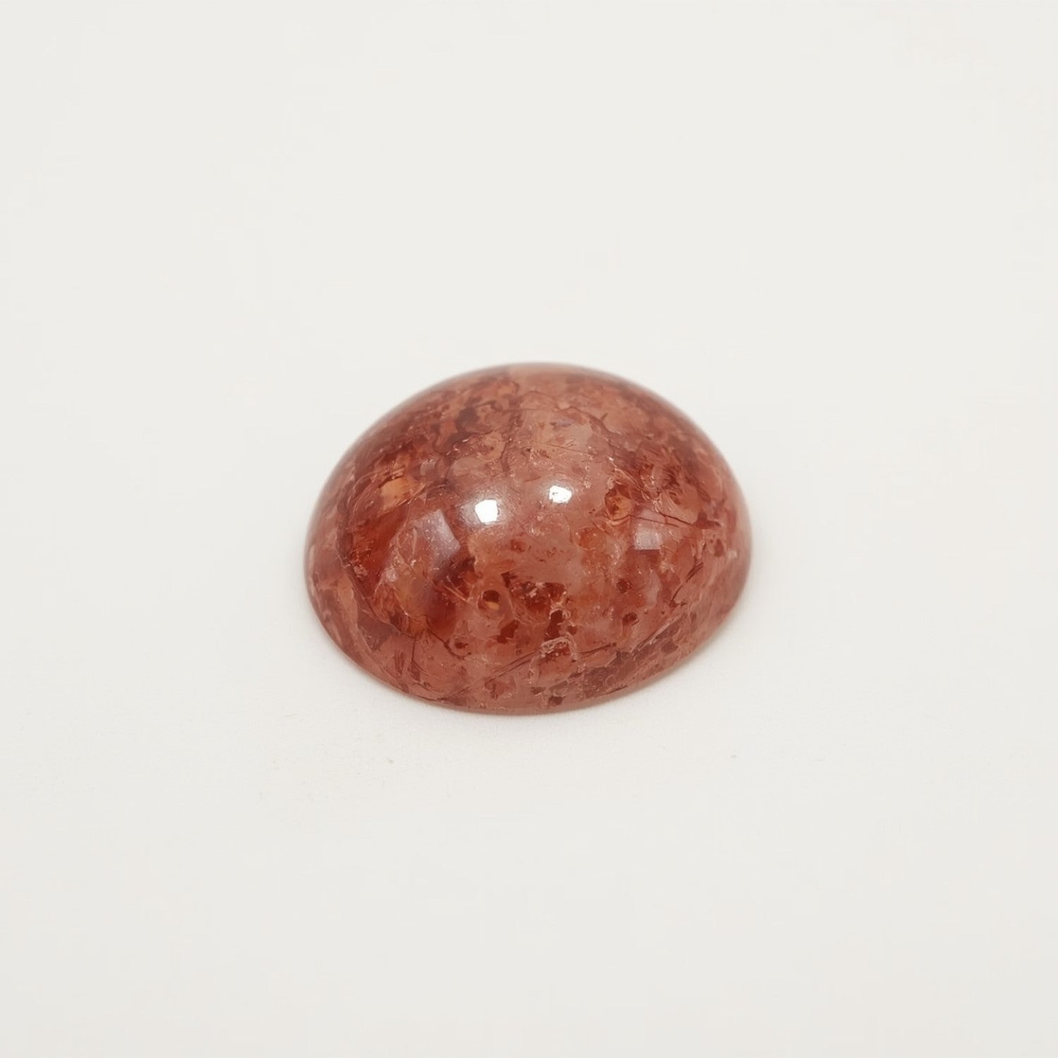 Red Strawberry Quartz 1PC Tiny 6x6 MM Round Cabochon Red High-Quality semi Precious Precious Gemstone Immagine principale del prodotto