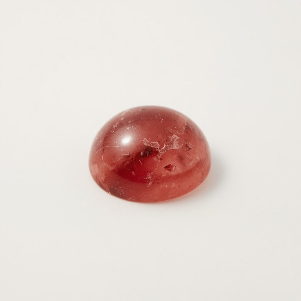 Red Strawberry Quartz 1PC Small 7x7 MM Round Cabochon Red Natural semi Precious Gems