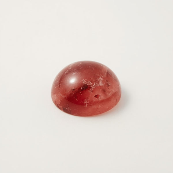 Red Strawberry Quartz 1PC Small 7x7 MM Round Cabochon Red Natural semi Precious Gems