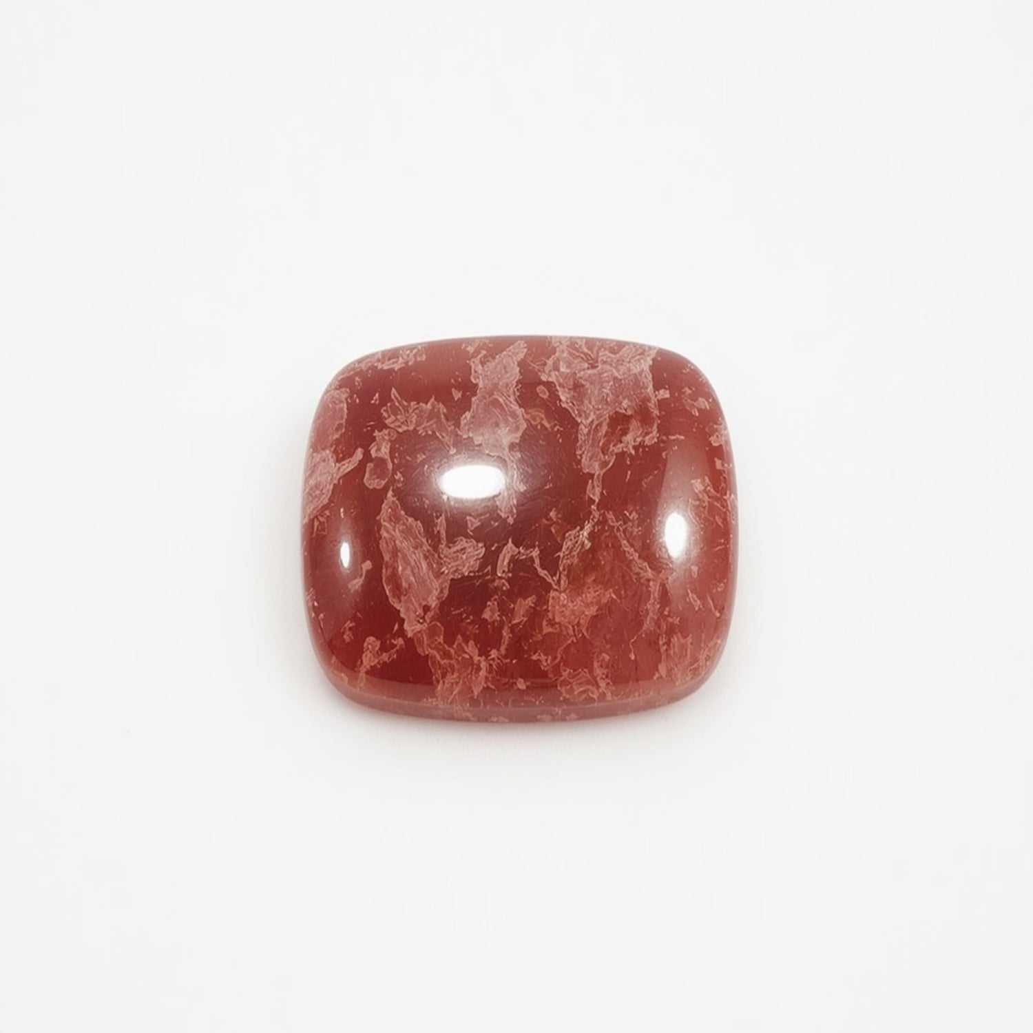Roter Erdbeerquarz, 1 Stück, mittelgroß, 9 x 9 mm, quadratischer Cabochon, rot, hochwertige, lose Halbedelsteine Hauptbild