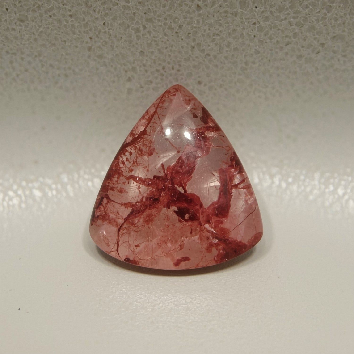 Red Strawberry Quartz 1PC Small 8x8 MM Triangle Cabochon Red Polished semi Precious Loose Gemstones