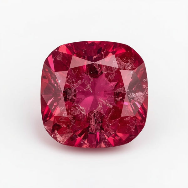 Ruby (GF) 1PC Chunky 13x13 MM Cushion Faceted Pink Natural Precious Loose Gemstone