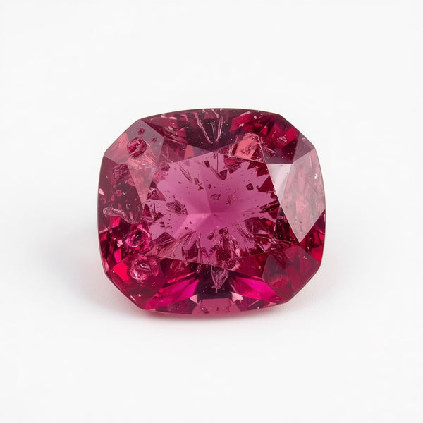 Ruby (GF) 1PC Chunky 15x15 MM Cushion Faceted Pink Superior Precious Gems