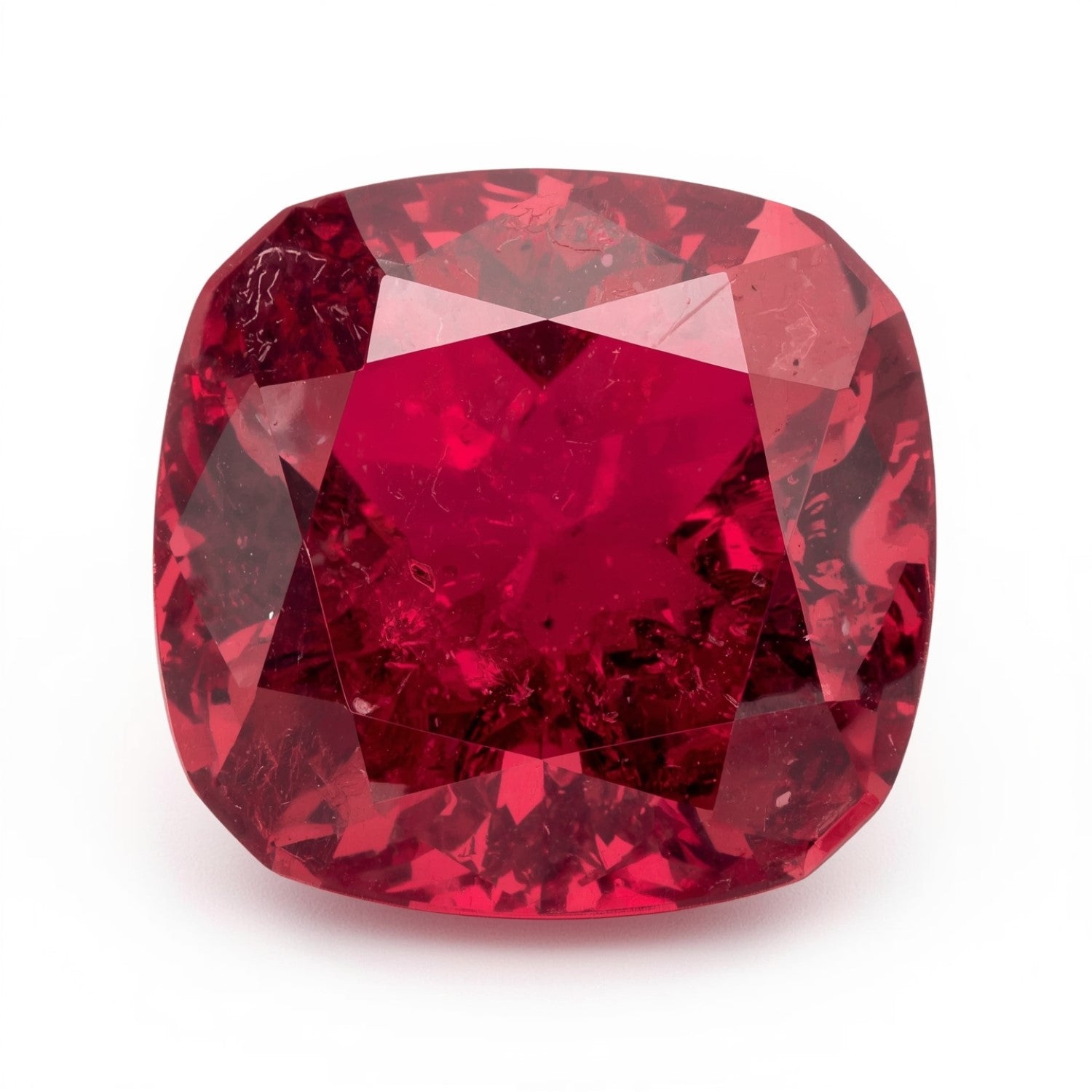 Ruby (GF) 1PC Chunky 16x16 MM Cushion Faceted Pink Pure Precious Loose Gems Imagen principal del producto