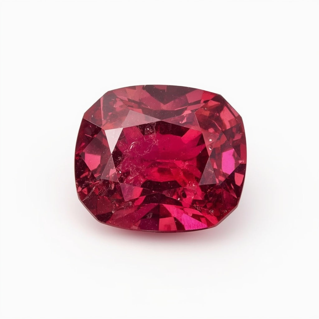 Ruby (GF) 1PC Chunky 16x16 MM Cushion Faceted Pink Pure Precious Loose Gems
