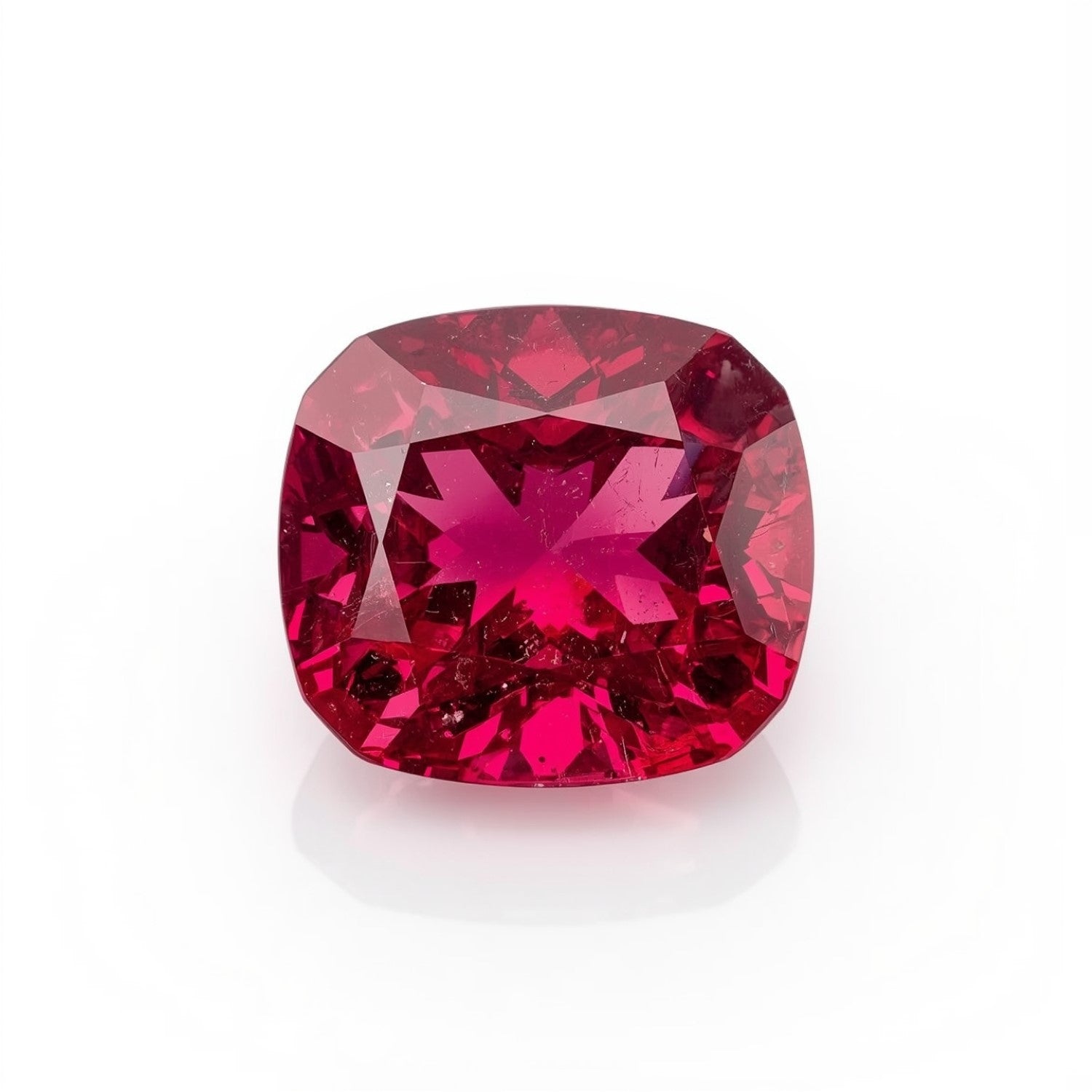 Ruby (GF) 1PC Small 8x8 MM Cushion Faceted Pink Luster Precious Loose Gems Immagine principale del prodotto