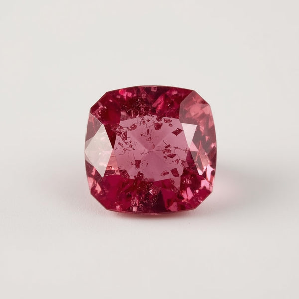 Ruby (GF) 1PC Small 8x8 MM Cushion Faceted Pink Luster Precious Loose Gems